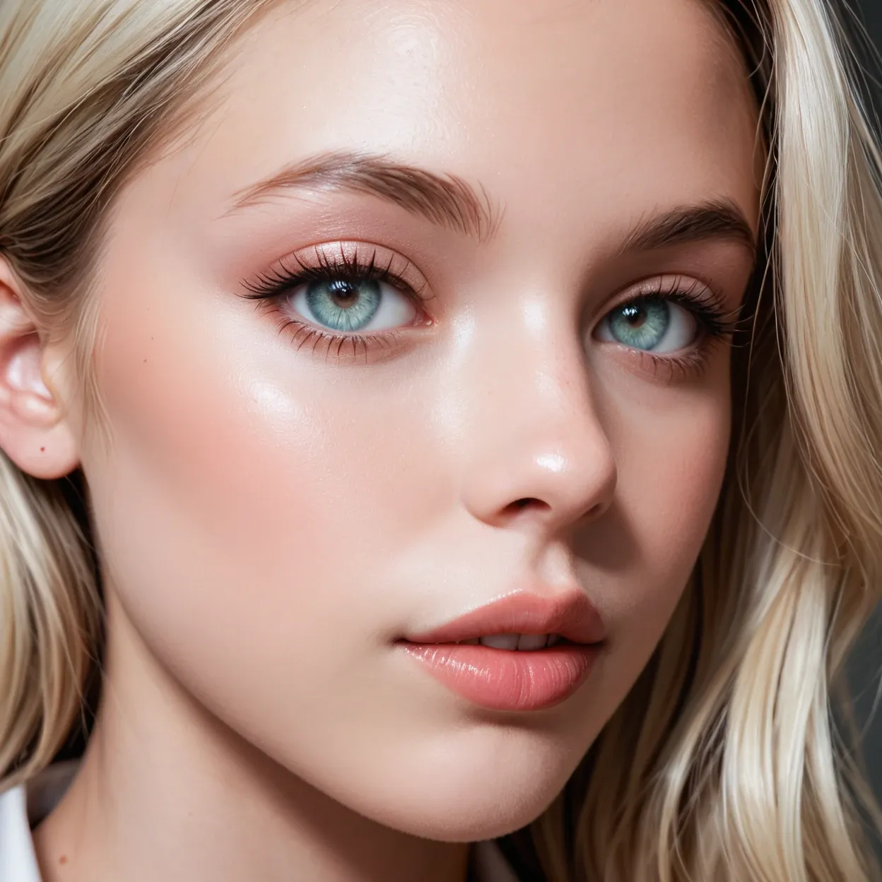 AI Girl Close-up Studio Soft Portrait Alt