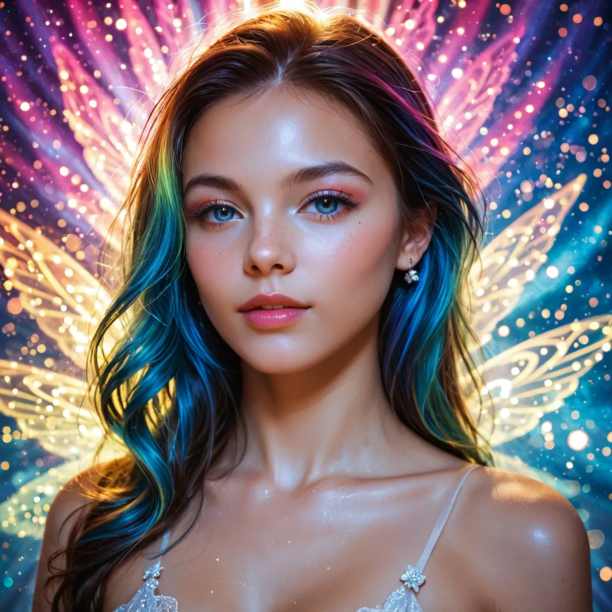 Woman Glowing Particles Alt
